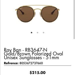 Brand new never used black and gold ray bans